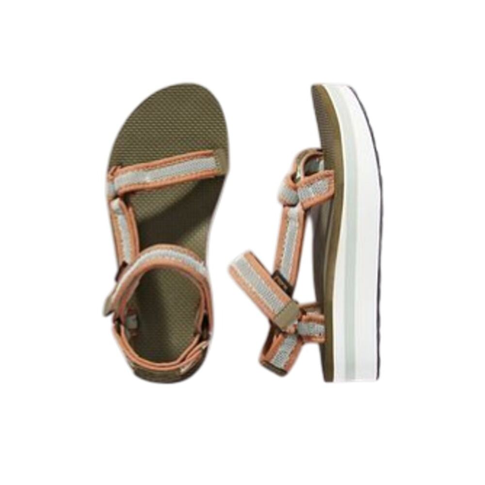 TEVA Platform Universal Mesh Sandals Women 9 Green Breezy Outdoor Resort boho